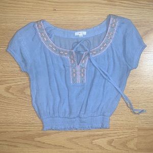 Light blue crop top